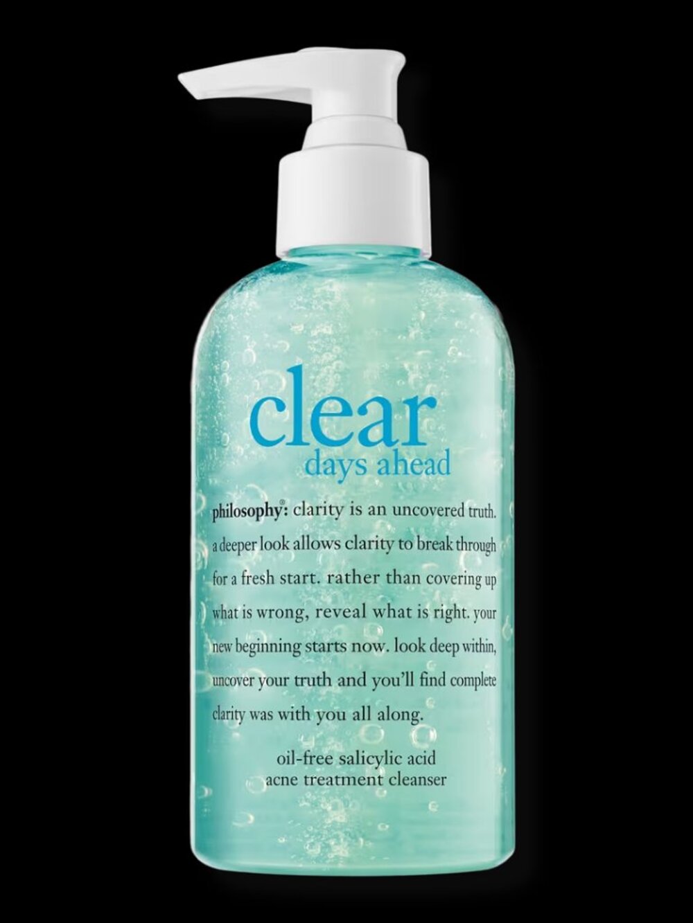 philosophy clear days ahead oil-free acne treatment facial cleanser